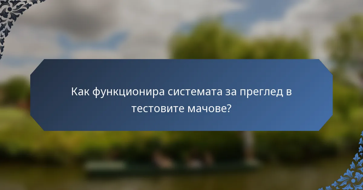Как функционира системата за преглед в тестовите мачове?