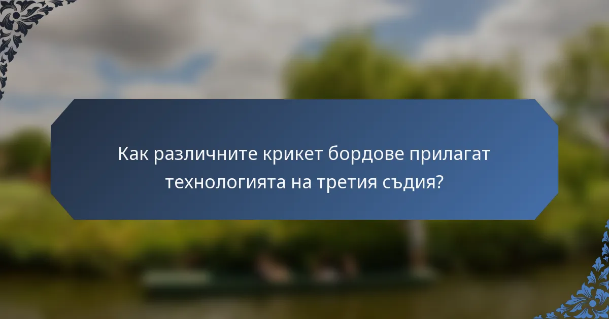 Как различните крикет бордове прилагат технологията на третия съдия?