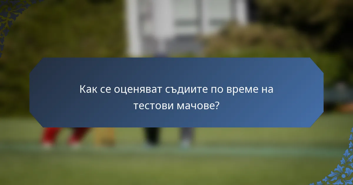 Как се оценяват съдиите по време на тестови мачове?