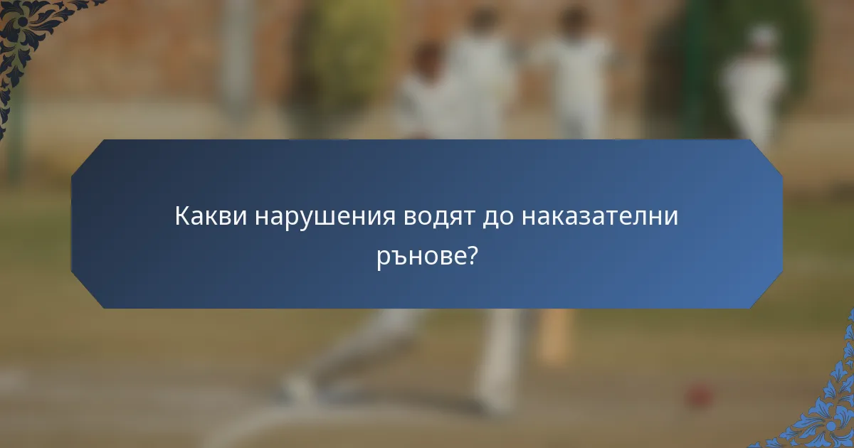 Какви нарушения водят до наказателни рънове?