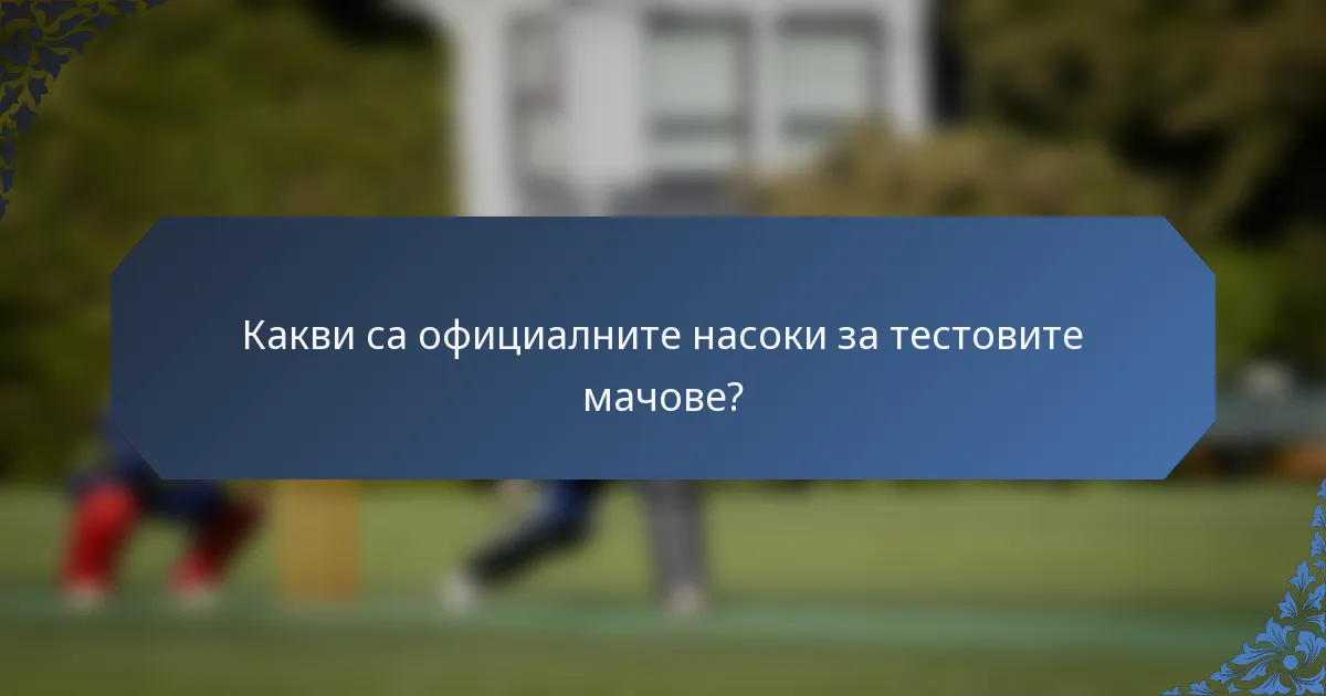 Какви са официалните насоки за тестовите мачове?